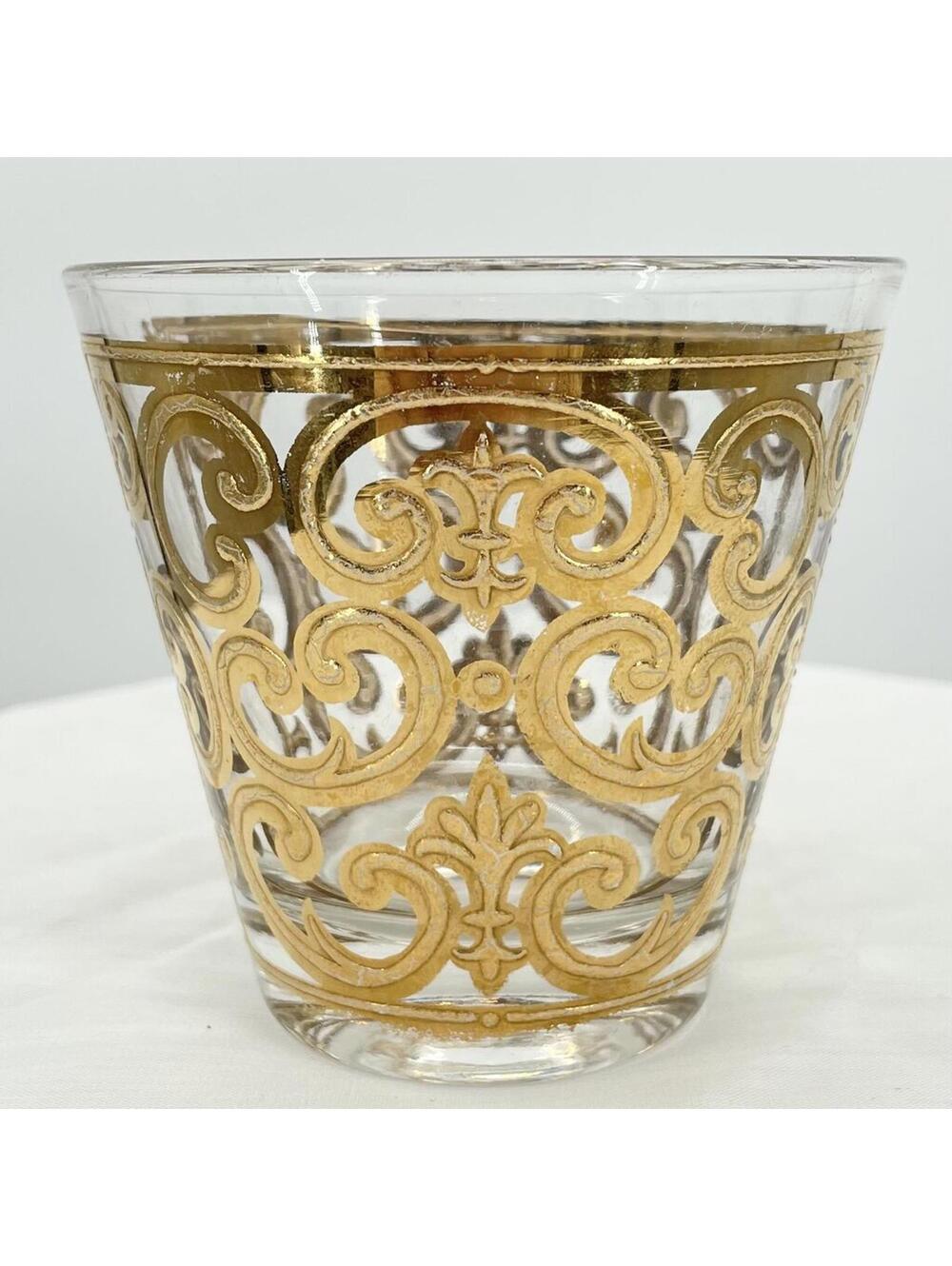 Vintage Georges Briard Spanish Gold Signed Tumbler 1960s MCM Dishware